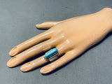 Authentic Tommy Jackson Vintage Native American Navajo Turquoise Sterling Silver Ring-Nativo Arts