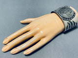 Incredible San Felipe Signed Morgan Silver Dollar Sterling Silver Huge Bracelet-Nativo Arts