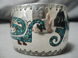 Exquisite Vintage Navajo Native American Sterling Silver Bracelet Cuff-Nativo Arts