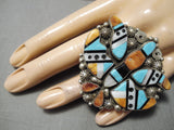 One Of Biggest Navajo Turquoise Sterling Silver Native American Ring-Nativo Arts