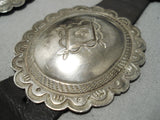 Earlier 1900's Vintage Native American Navajo Hand Tooled Sterling Silver Concho Belt Old-Nativo Arts