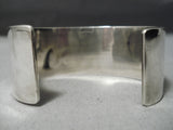 Detailed Vintage Native American Navajo Hopi Rounded Overlay Sterling Silver Bracelet-Nativo Arts