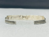 Beautiful Vintage Native American Zuni Opal Sterling Silver Bracelet Signed Joe Zunie-Nativo Arts