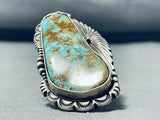 One Of The Biggest Best Native American Navajo Royston Turquoise Sterling Silver Ring-Nativo Arts