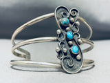 Incredible Swirl Vintage Native American Navajo Turquoise Snake Eyes Sterling Silver Bracelet-Nativo Arts