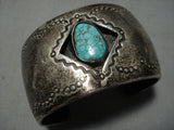 Tremendous Vintage Native American Navajo Green Spiderweb Turquoise Sterling Silver Bracelet Old-Nativo Arts