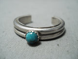Classic Vintage Native American Navajo Royston Turquoise Sterling Silver Open Ring-Nativo Arts