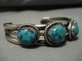 Magnificent Vintage Navajo Sterling Silver Native American Turquoise Bracelet-Nativo Arts