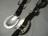 Huge And Heavy! Vintage Native American Navajo Hand Tooled Sterling Silver Turquoise Concho Belt-Nativo Arts