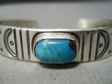 Fabulous Jeanette Dale Vintage Native American Navajo Sterling Silver Rare Turquoise Bracelet-Nativo Arts
