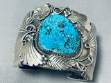 Monster Museum Vintage Native American Navajo Old Morenci Turquoise Sterling Silver Bracelet-Nativo Arts