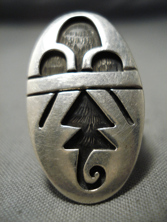 Important Vintage Hopi Sterling Silver Ring Old Native American-Nativo Arts