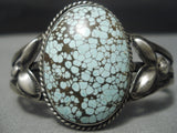 One Of The Best Vintage Native American Navajo #8 Turquoise Sterling Silver Bracelet Old-Nativo Arts