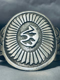 Symbolic Brownbear Vintage Native American Navajo Sterling Silver Bracelet-Nativo Arts