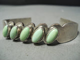 Danny Mike Vintage Native American Navajo Gaspeite Sterling Silver Bracelet-Nativo Arts