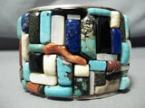 One Of The Best Ever Vintage Native American Navajo Turquoise Inlay Sterling Silver Bracelet-Nativo Arts
