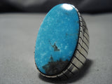Incredible Vintage Navajo Turquoise Sterling Silver Native American Ring Old-Nativo Arts