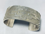 Tremendous Native American Navajo Sterling Silver Cross Bracelet Signed-Nativo Arts