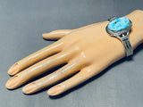 Important Earth Turquoise Native American Navajo Sterling Silver Bracelet-Nativo Arts