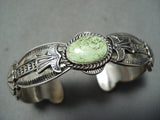 Incredible Vintage Native American Navajo Gaspeite Sterling Silver Bracelet-Nativo Arts