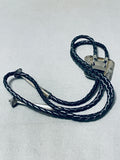 Mesmerizing Native American Navajo Turquoise Sterling Silver Bolo Tie-Nativo Arts