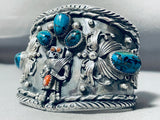 One Of The Best Vintage Native American Navajo Kachina Turquoise Sterling Silver Bracelet-Nativo Arts