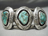 Museum Vintage Native American Navajo Cerrillos Turquoise Sterling Silver Bracelet Old-Nativo Arts