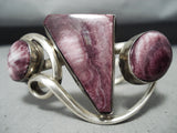 Custom Native American Navajo Purple Spiny Oyster Sterling Silver Bracelet-Nativo Arts