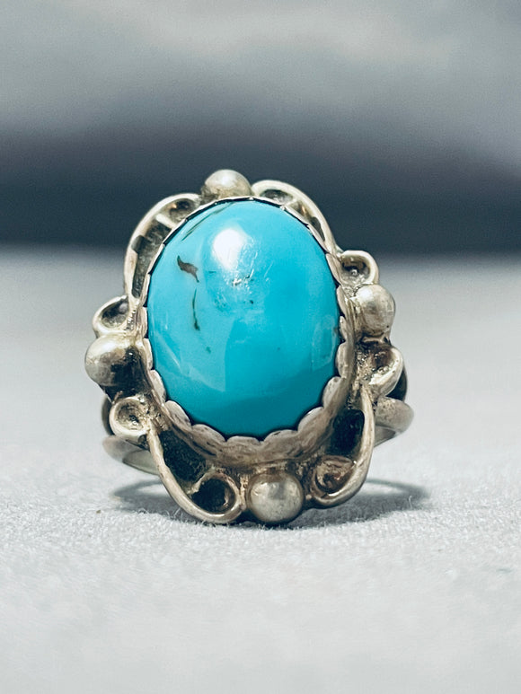 Wonderful Vintage Native American Navajo Red Mountain Turquoise Sterling Silver Ring-Nativo Arts