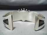 Rare Signed Navajo Native American Coral Sterling Silver Bracelet-Nativo Arts