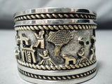 Rob Nelson Navajo Sterling Silver And Gold Storyteller Bracelet Native American-Nativo Arts
