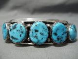 Incredible Vintage Native American Navajo Sleepingbeauty Turquoise Sterling Silver Bracelet Old-Nativo Arts