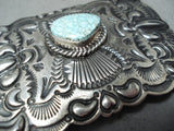 Newsworthy Vintage Native American Navajo #8 Turquoise Mine Sterling Silver Buckle Old-Nativo Arts