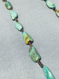 Native American Marvelous Santo Domingo Royston Turquoise Heishi Sterling Silver Necklace-Nativo Arts