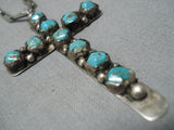 Stunning Vintage Navajo Sterling Silver Cross Native American Necklace-Nativo Arts