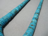 Very Rare Vintage Native American Navajo 'Graduating Turquoise' Sterling Silver Necklace-Nativo Arts