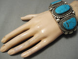 One Of The Best Vintage Native American Navajo Rick Martinez Turquoise Sterling Silver Bracelet-Nativo Arts