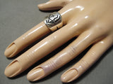 Incredible Vintage Hopi Sterling Silver Ring Native American Old-Nativo Arts