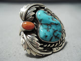 Special Vintage Native American Navajo Sleeping Beauty Turquoise Sterling Silver Ring Old-Nativo Arts