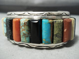 Heavy Thick Vintage Native American Navajo Royston Turquoise Sterling Silver Bracelet Old-Nativo Arts