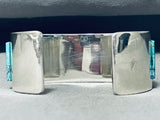 Authentic Tommy Jackson Native American Navajo Turquoise Inlay Sterling Silver Bracelet-Nativo Arts