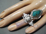 Fascinating Navajo Royston Turquoise Sterling Silver Ring Native American-Nativo Arts