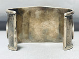 Mens Museum Vintage Native American Navajo Blue Diamond Turquoise Sterling Silver Bracelet-Nativo Arts