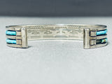 Quality Work Vintage Native American Navajo Turquoise Heishi Sterling Silver Bracelet-Nativo Arts