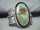 Dramatic Native American Navajo Royston Turquoise Sterling Silver Bracelet-Nativo Arts