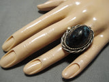 One Of The Best Vintage Native American Navajo Lander Blue Turquoise Sterling Silver Ring-Nativo Arts