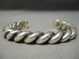 Best Vintage Native American Navajo Orville Tsinnie Sterling Silver Coiled Bracelet-Nativo Arts