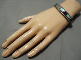 Exquisite Vintage Native American Navajo Sugulite Opal Sterling Silver Bracelet Inlay-Nativo Arts