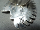 Marvelous Native American Navajo Signed Kingman Turquoise Sterling Silver Kachina Ring-Nativo Arts