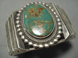 One Of Best Vintage Native American Navajo Ricky Martinez Turquoise Sterling Silver Bracelet-Nativo Arts